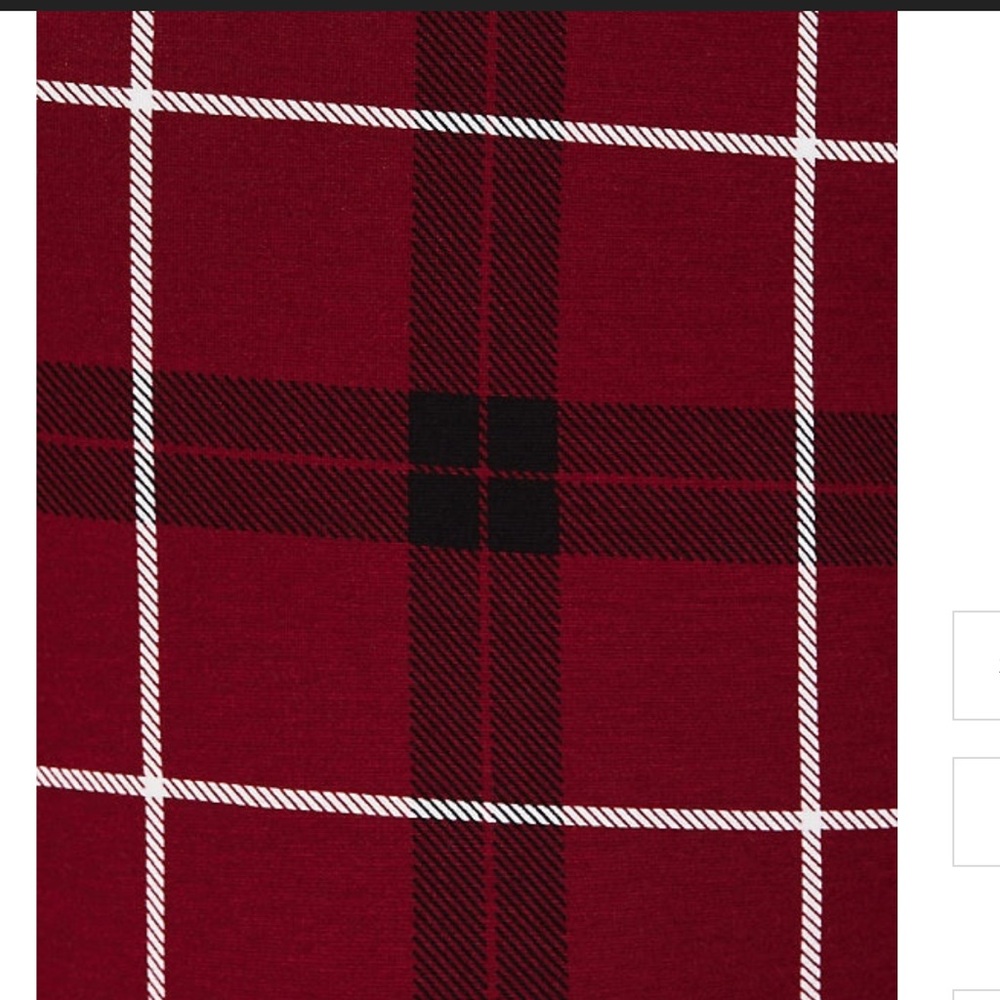 Torrid Red Plaid Ponte Stretch Pull-On Crop Pants - Picture 5 of 10
